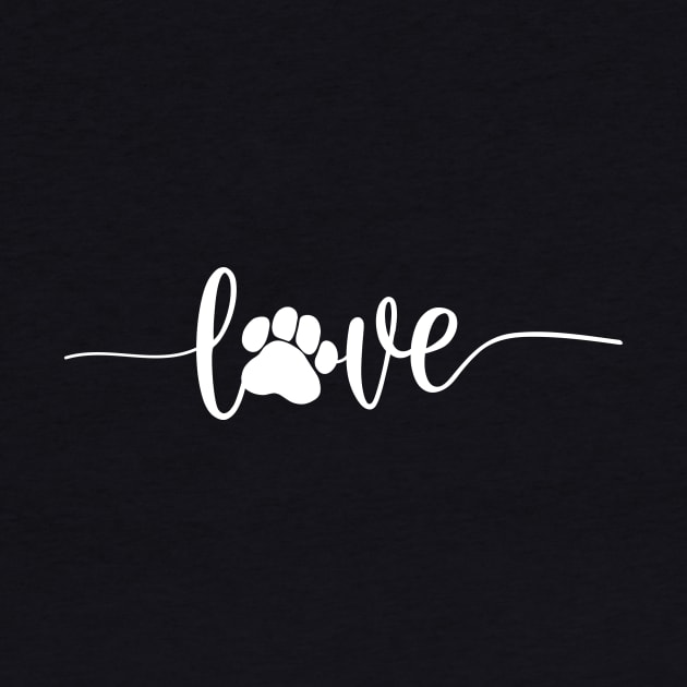 Dog love, dog love saying with dog paw, dog lover design by colorbyte